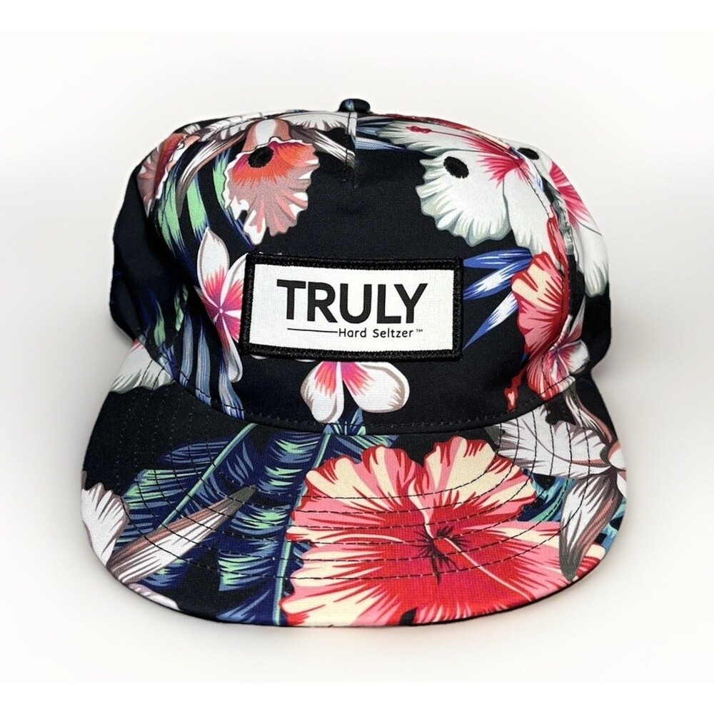 Truly Hard Seltzer Hat Floral Promotion Alcohol Party Snapback Cap Mens One Size